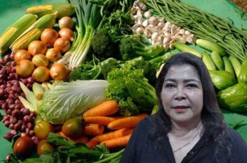 Ilustrasi sayuran. Insert: Anggota DPRD Kota Palangka Raya, Nenie A Lambung