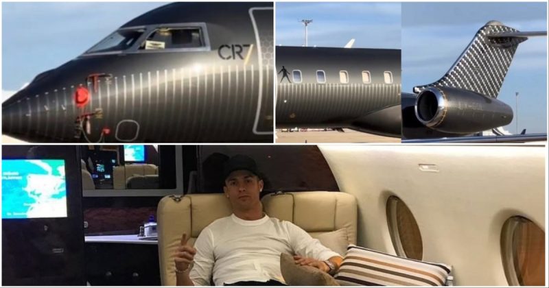 Cristiano Ronaldo saat di pesawat jet pribadinya. (Foto: net)